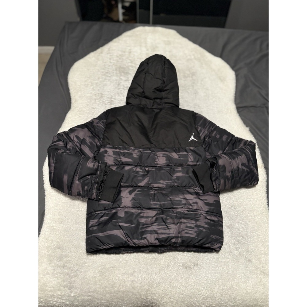 Jordan Nike Boys Large Puffer Camo Zip Hooded Jacket READ - Picture 2 of 8